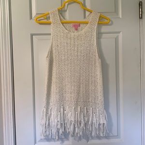 White fringe top